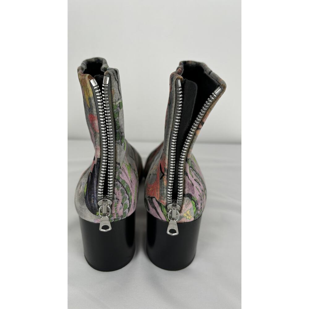 Rag and Bone Floral Velvet Print Drea Ankle Boot Womens Size 38.5 Grey - Picture 10 of 11